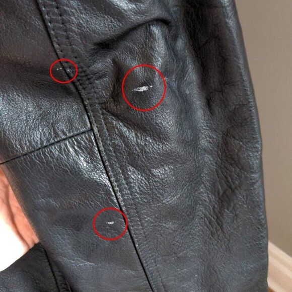 Vintage 1990s Kathy Ireland Motorcycle Jacket Leather Black Zip Front Size Large - Picture 5 of 11